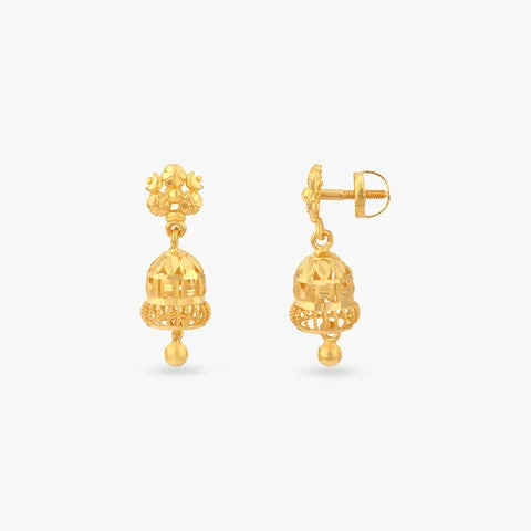 Little Bells Gold Jhumka Earrings for Kids