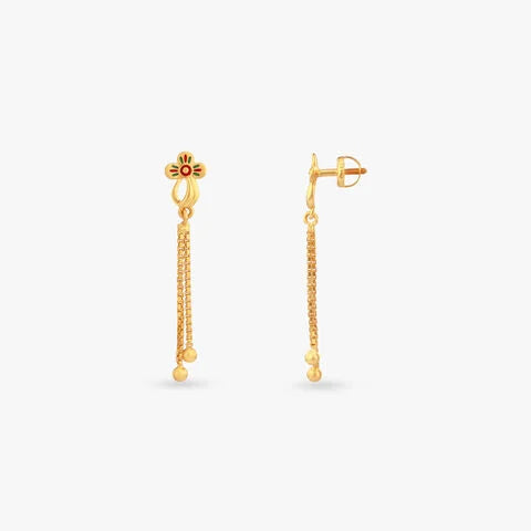 Little Blossom Gold Drop Earrings for Kids