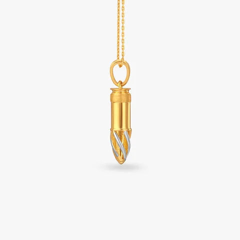 Spiral Bullet Gold Pendant For Men